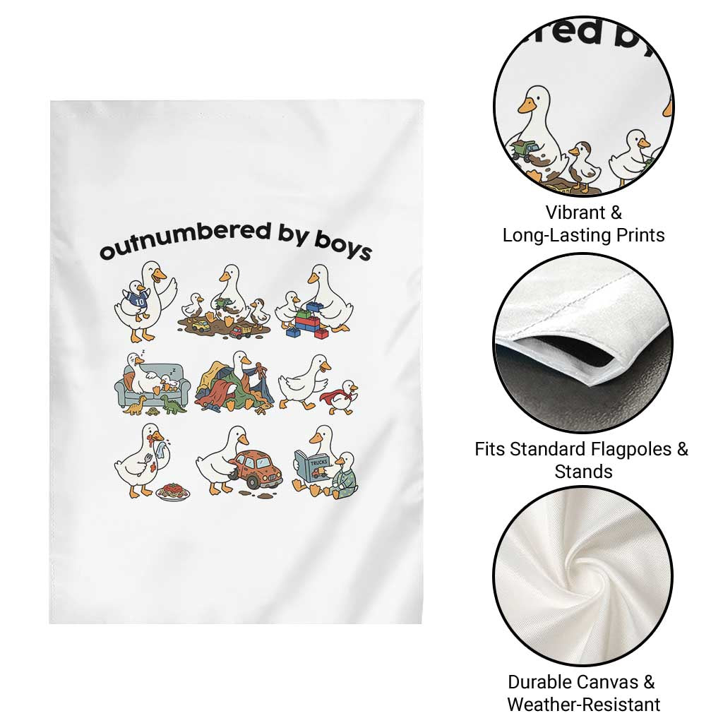Outnumbered By Boys Funny Goose Mom Life Garden Flag Chaos Coordinator Motherhood Mothers Day Gag Gift TS02 Print Your Wear