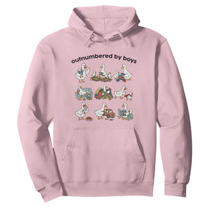 Outnumbered By Boys Funny Goose Mom Life Hoodie Chaos Coordinator Motherhood Mothers Day Gag Gift TS02 Light Pink Print Your Wear