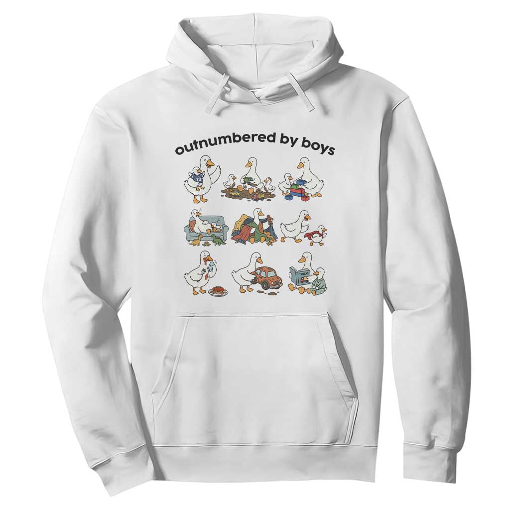 Outnumbered By Boys Funny Goose Mom Life Hoodie Chaos Coordinator Motherhood Mothers Day Gag Gift TS02 White Print Your Wear