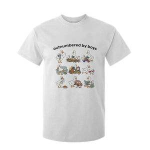 Outnumbered By Boys Funny Goose Mom Life T Shirt For Kid Chaos Coordinator Motherhood Mothers Day Gag Gift TS02 White Print Your Wear