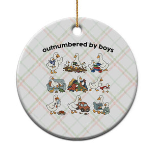 Outnumbered By Boys Funny Goose Mom Life Ceramic Ornament Chaos Coordinator Motherhood Mothers Day Gag Gift TS02 1pc Christmas Plaid Print Your Wear