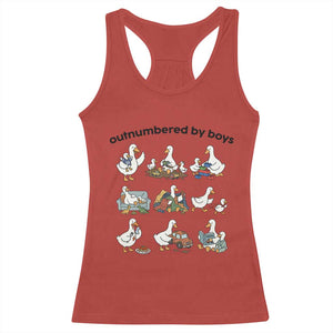 Outnumbered By Boys Funny Goose Mom Life Racerback Tank Top Chaos Coordinator Motherhood Mothers Day Gag Gift TS02 Red Print Your Wear