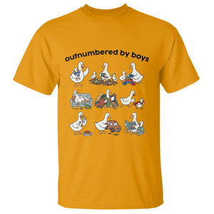 Outnumbered By Boys Funny Goose Mom Life T Shirt Chaos Coordinator Motherhood Mothers Day Gag Gift TS02 Gold Print Your Wear
