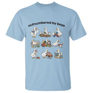 Outnumbered By Boys Funny Goose Mom Life T Shirt Chaos Coordinator Motherhood Mothers Day Gag Gift TS02 Light Blue Print Your Wear