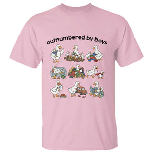 Outnumbered By Boys Funny Goose Mom Life T Shirt Chaos Coordinator Motherhood Mothers Day Gag Gift TS02 Light Pink Print Your Wear