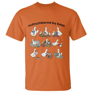 Outnumbered By Boys Funny Goose Mom Life T Shirt Chaos Coordinator Motherhood Mothers Day Gag Gift TS02 Orange Print Your Wear