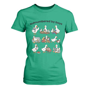 Outnumbered By Boys Funny Goose Mom Life T Shirt For Women Chaos Coordinator Motherhood Mothers Day Gag Gift TS02 Irish Green Print Your Wear