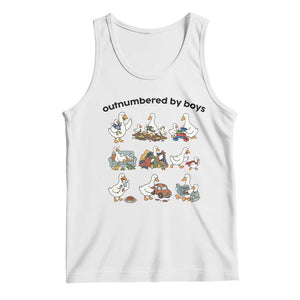 Outnumbered By Boys Funny Goose Mom Life Tank Top Chaos Coordinator Motherhood Mothers Day Gag Gift TS02 White Print Your Wear
