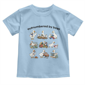 Outnumbered By Boys Funny Goose Mom Life Toddler T Shirt Chaos Coordinator Motherhood Mothers Day Gag Gift TS02 Light Blue Print Your Wear
