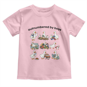 Outnumbered By Boys Funny Goose Mom Life Toddler T Shirt Chaos Coordinator Motherhood Mothers Day Gag Gift TS02 Light Pink Print Your Wear