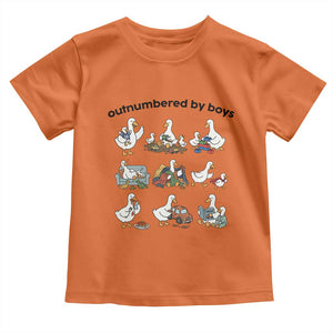 Outnumbered By Boys Funny Goose Mom Life Toddler T Shirt Chaos Coordinator Motherhood Mothers Day Gag Gift TS02 Orange Print Your Wear