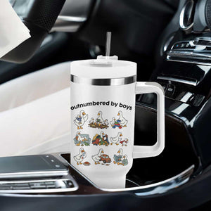 Outnumbered By Boys Funny Goose Mom Life Tumbler With Handle Chaos Coordinator Motherhood Mothers Day Gag Gift TS02 Print Your Wear