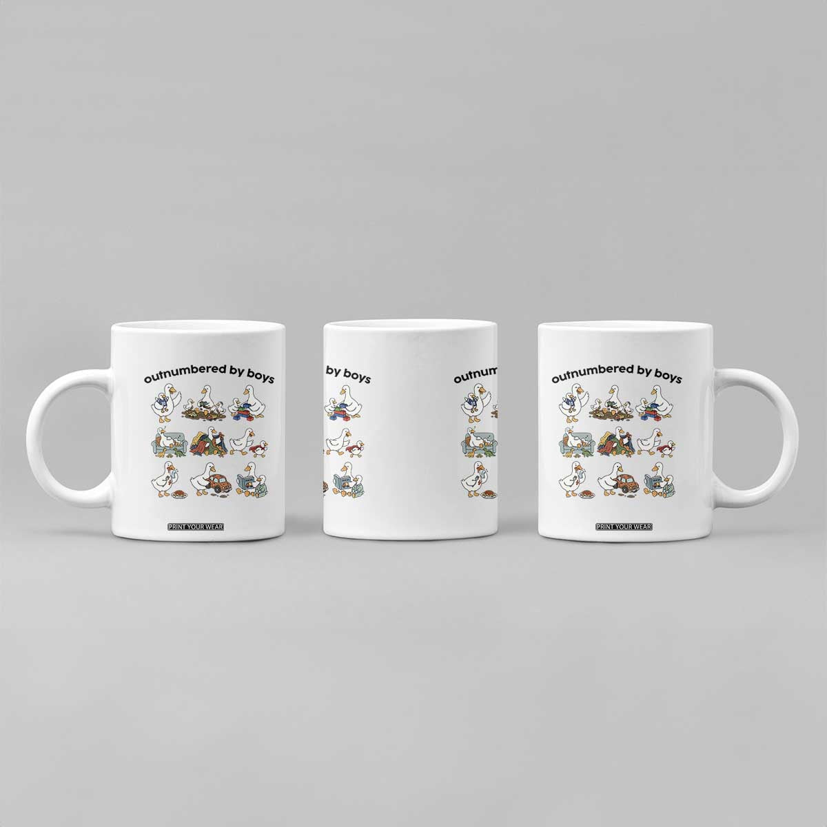 Outnumbered By Boys Funny Goose Mom Life Coffee Mug Chaos Coordinator Motherhood Mothers Day Gag Gift TS02 Print Your Wear