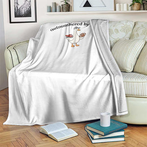 Outnumbered By Boys Cute Goose Sporty Mom Throw Blanket Football and Truck Motherhood Mothers Day Gag Gift TS02 Print Your Wear