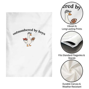 Outnumbered By Boys Cute Goose Sporty Mom Garden Flag Football and Truck Motherhood Mothers Day Gag Gift TS02 Print Your Wear