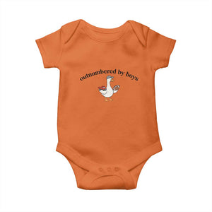 Outnumbered By Boys Cute Goose Sporty Mom Baby Onesie Football and Truck Motherhood Mothers Day Gag Gift TS02 Orange Print Your Wear
