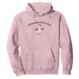 Outnumbered By Boys Cute Goose Sporty Mom Hoodie Football and Truck Motherhood Mothers Day Gag Gift TS02 Light Pink Print Your Wear