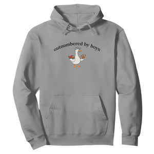 Outnumbered By Boys Cute Goose Sporty Mom Hoodie Football and Truck Motherhood Mothers Day Gag Gift TS02 Sport Gray Print Your Wear