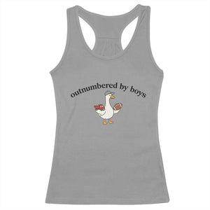 Outnumbered By Boys Cute Goose Sporty Mom Racerback Tank Top Football and Truck Motherhood Mothers Day Gag Gift TS02 Sport Gray Print Your Wear