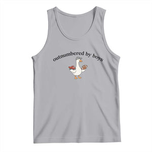 Outnumbered By Boys Cute Goose Sporty Mom Tank Top Football and Truck Motherhood Mothers Day Gag Gift TS02 Athletic Heather Print Your Wear