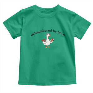 Outnumbered By Boys Cute Goose Sporty Mom Toddler T Shirt Football and Truck Motherhood Mothers Day Gag Gift TS02 Irish Green Print Your Wear