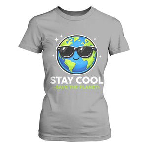 Stay Cool Save The Planet Eco-Friendly Earth Day T Shirt For Women Cute Cartoon Globe with Sunglasses for Environmental Awareness TS02 Sport Gray Print Your Wear