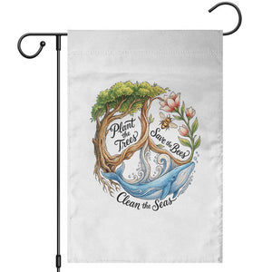 Plant The Trees Save The Bees Clean The Seas Garden Flag Vintage Peace Sign Aesthetic Nature Lover Ocean Conservation TS02 White Print Your Wear