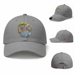 Plant The Trees Save The Bees Clean The Seas Baseball Cap Vintage Peace Sign Aesthetic Nature Lover Ocean Conservation TS02 Baseball Cap Universal Fit Sport Gray Print Your Wear