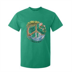 Plant The Trees Save The Bees Clean The Seas T Shirt For Kid Vintage Peace Sign Aesthetic Nature Lover Ocean Conservation TS02 Irish Green Print Your Wear