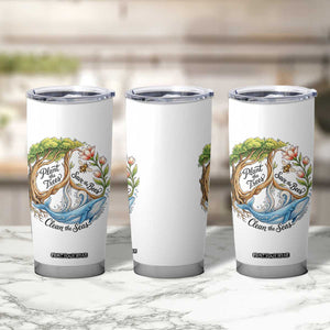 Plant The Trees Save The Bees Clean The Seas Tumbler Cup Vintage Peace Sign Aesthetic Nature Lover Ocean Conservation TS02 Print Your Wear