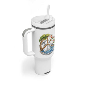 Plant The Trees Save The Bees Clean The Seas Tumbler With Handle Vintage Peace Sign Aesthetic Nature Lover Ocean Conservation TS02 Print Your Wear