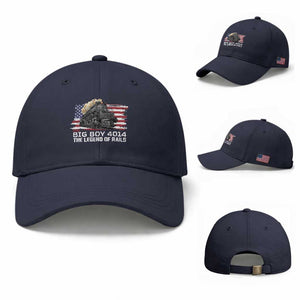 Vintage American Steam Train Baseball Cap Legend of the Rails Heritage Pride TS02 Baseball Cap Universal Fit Navy Print Your Wear
