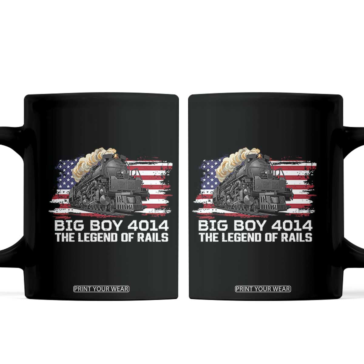 Vintage American Steam Train Coffee Mug Legend of the Rails Heritage Pride TS02 Black Print Your Wear