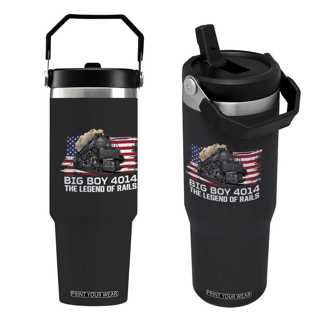 Vintage American Steam Train Flip Straw Tumbler Legend of the Rails Heritage Pride TS02 One Size: 30 oz Black Print Your Wear