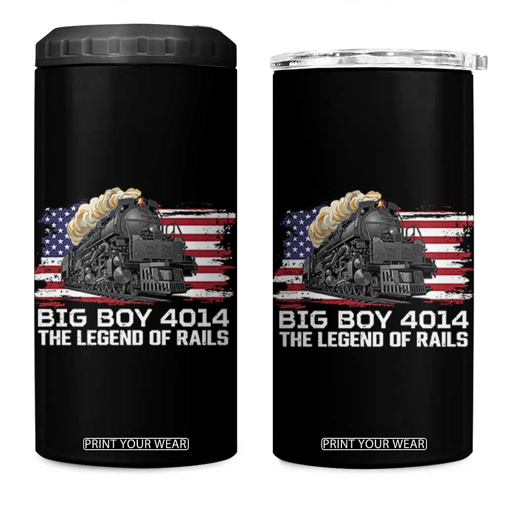 Vintage American Steam Train 4 in 1 Can Cooler Tumbler Legend of the Rails Heritage Pride TS02 One Size: 16 oz Black Print Your Wear