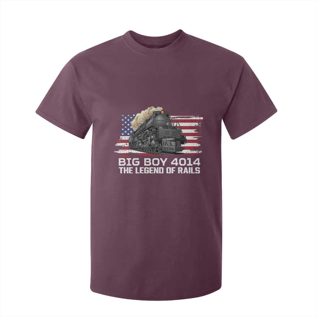 Vintage American Steam Train T Shirt For Kid Legend of the Rails Heritage Pride TS02 Maroon Print Your Wear