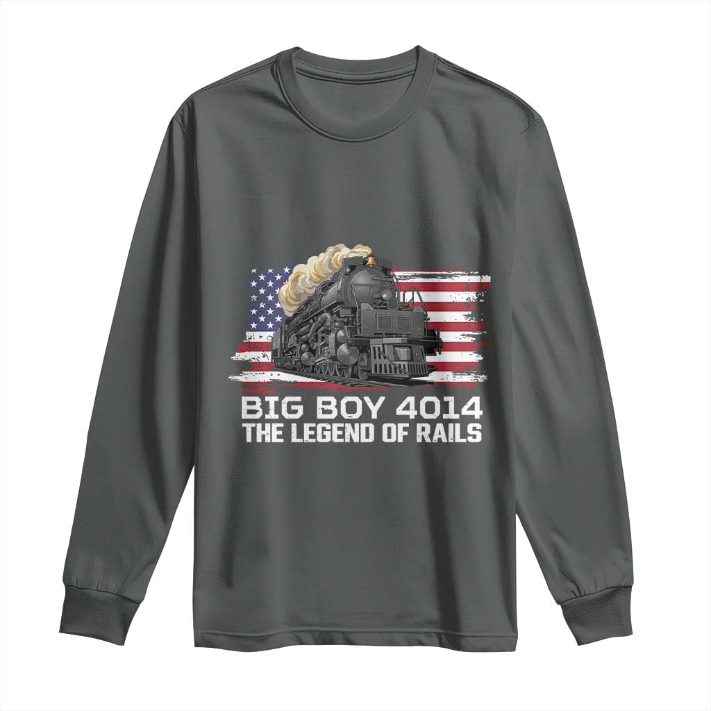 Vintage American Steam Train Long Sleeve Shirt Legend of the Rails Heritage Pride TS02 Dark Heather Print Your Wear