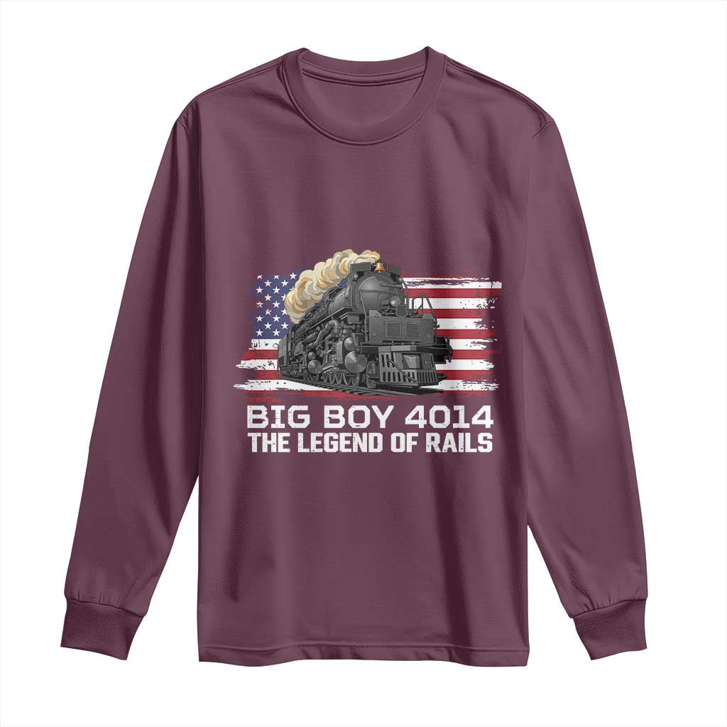 Vintage American Steam Train Long Sleeve Shirt Legend of the Rails Heritage Pride TS02 Maroon Print Your Wear