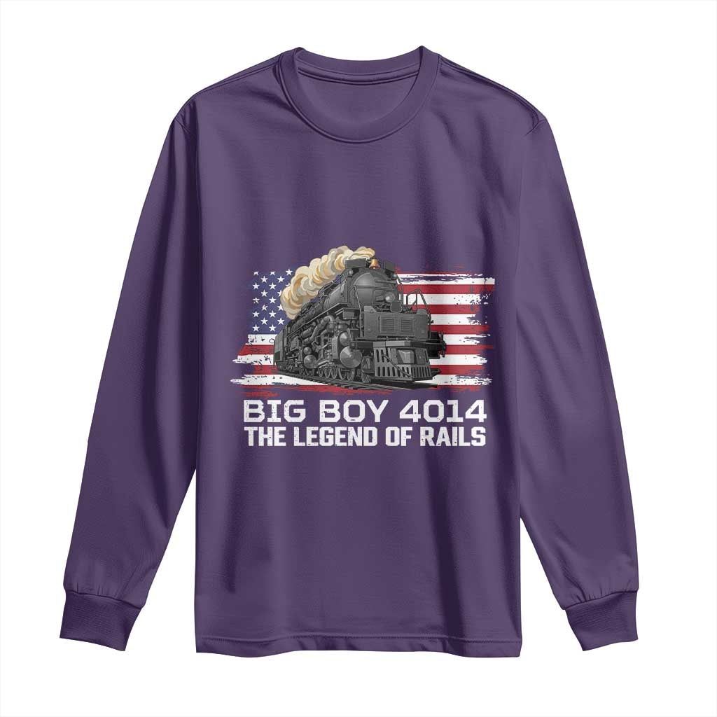 Vintage American Steam Train Long Sleeve Shirt Legend of the Rails Heritage Pride TS02 Purple Print Your Wear