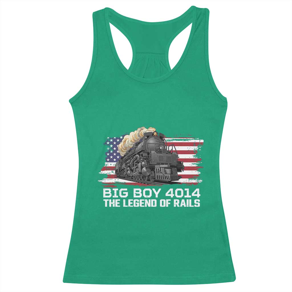 Vintage American Steam Train Racerback Tank Top Legend of the Rails Heritage Pride TS02 Irish Green Print Your Wear