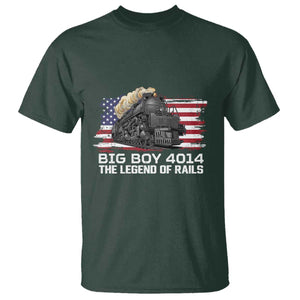 Vintage American Steam Train T Shirt Legend of the Rails Heritage Pride TS02 Dark Forest Green Print Your Wear