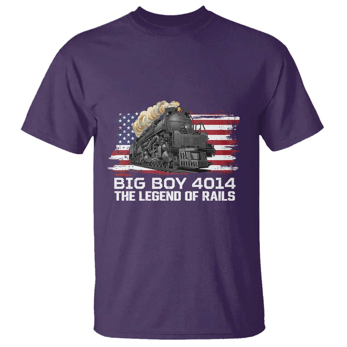 Vintage American Steam Train T Shirt Legend of the Rails Heritage Pride TS02 Purple Print Your Wear