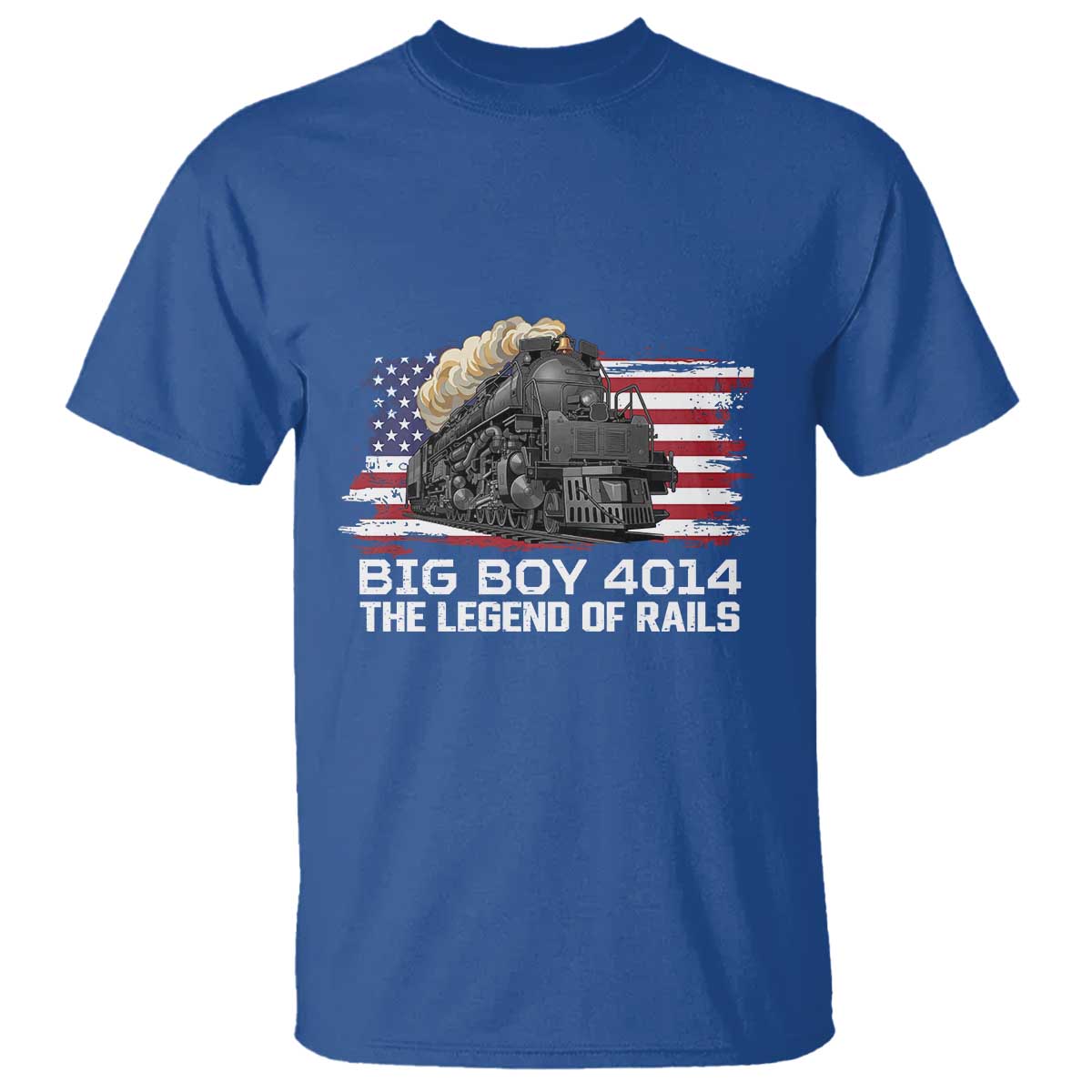 Vintage American Steam Train T Shirt Legend of the Rails Heritage Pride TS02 Royal Blue Print Your Wear