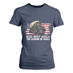 Vintage American Steam Train T Shirt For Women Legend of the Rails Heritage Pride TS02 Navy Print Your Wear
