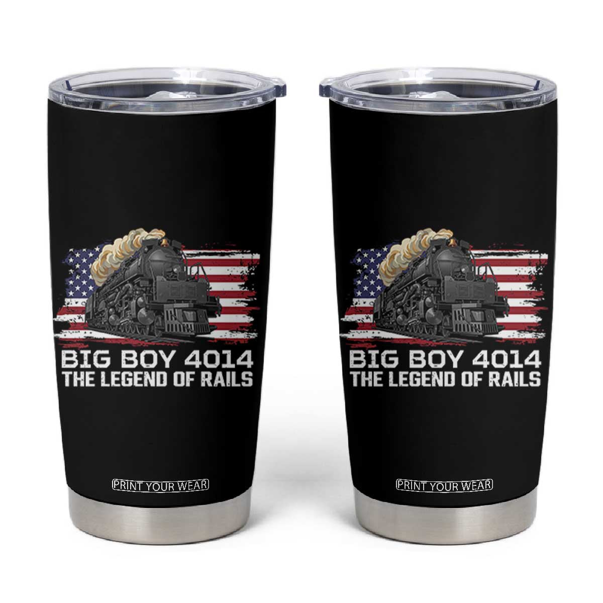 Vintage American Steam Train Tumbler Cup Legend of the Rails Heritage Pride TS02 Black Print Your Wear
