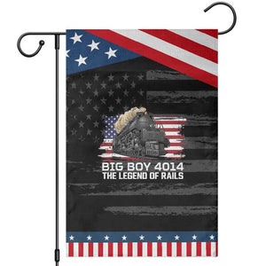 Vintage American Steam Train Patriotic Garden Flag Legend of the Rails Heritage Pride TS02 Distressed Black Blue Print Your Wear