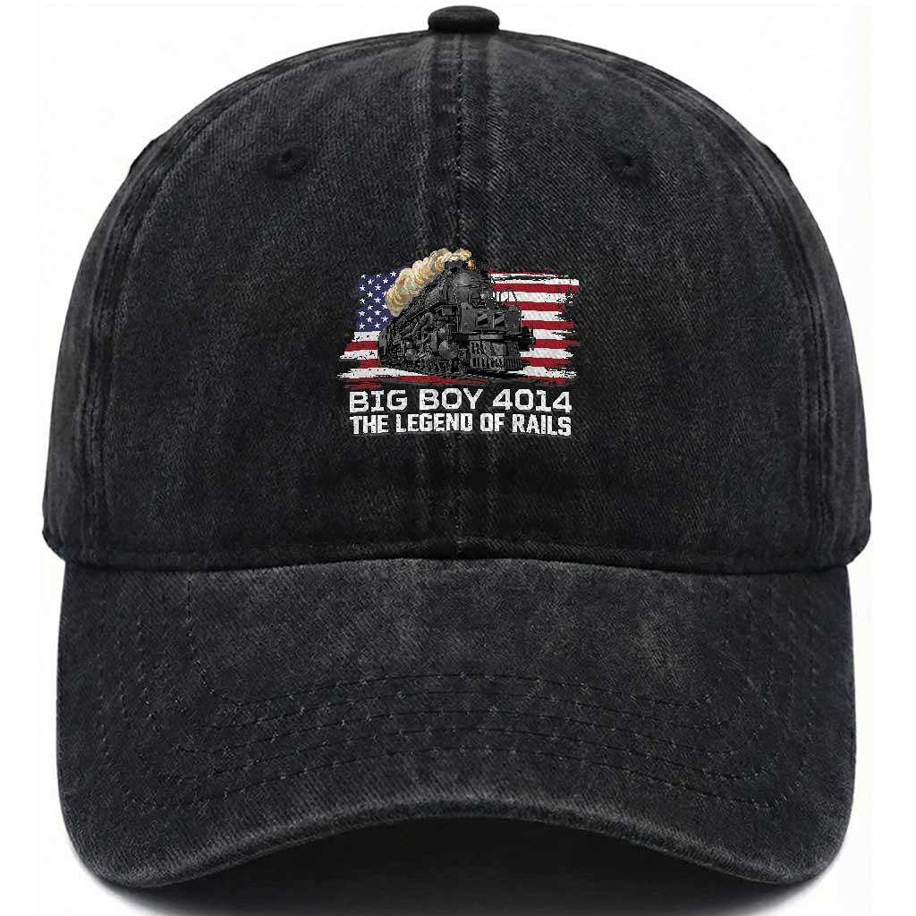 Vintage American Steam Train Washed Cotton Baseball Cap Legend of the Rails Heritage Pride TS02 Print Your Wear