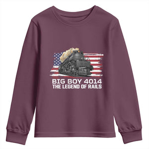 Vintage American Steam Train Youth Sweatshirt Legend of the Rails Heritage Pride TS02 Maroon Print Your Wear