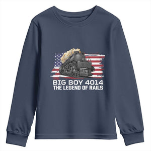 Vintage American Steam Train Youth Sweatshirt Legend of the Rails Heritage Pride TS02 Navy Print Your Wear