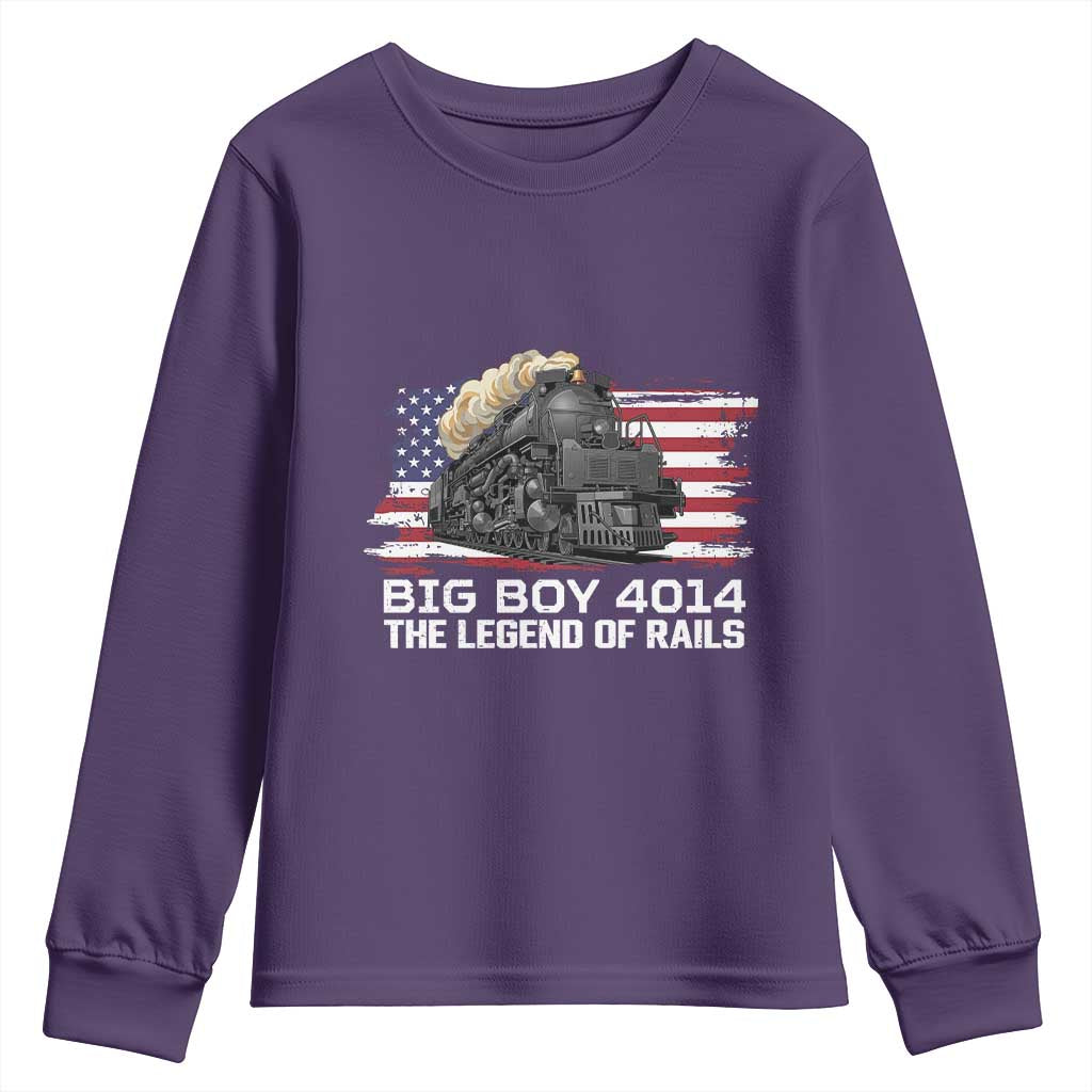 Vintage American Steam Train Youth Sweatshirt Legend of the Rails Heritage Pride TS02 Purple Print Your Wear